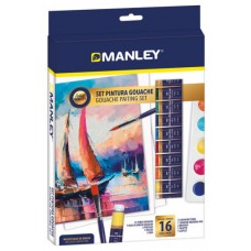 SET PINTURA GOUACHE 16 PZAS MANLEY MGH00100 (Espera 4 dias) en Huesoi