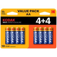 PILAS AA KODAK MAX ALCALINA LR6 PACK 8 (4+4) UNIDADES en Huesoi PILAS AA KODAK MAX ALCALINA LR6 PACK 8 (4+4) UNIDADES en Huesoi