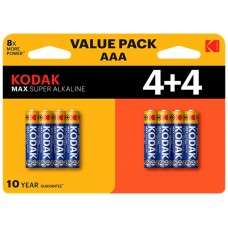 PILAS AAA KODAK MAX ALCALINA LR3 PACK 8 (4+4) UNIDADES en Huesoi