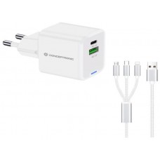 CARGADOR DE PARED CONCEPTRONIC USB-C x1 USB-Ax1 en Huesoi