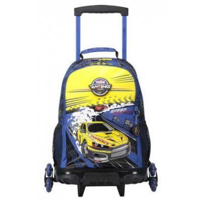 MOCHILA ESCOLAR CON RUEDAS GRANDE DE CARRERAS DE COCHES TOTTO MJ03VLC003-2310-6J7L (Espera 4 dias) en Huesoi