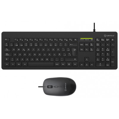 TECLADO UNYKA USB  KIT T+R MK211 PRO Slim ULTRADELGADO en Huesoi