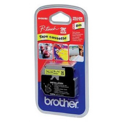BROTHER Cinta No laminada amarillo/negro 9mm, 8m en Huesoi