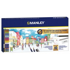 SET LAPICES DE COLORES 40 UDS MANLEY MLA00040 (Espera 4 dias) en Huesoi