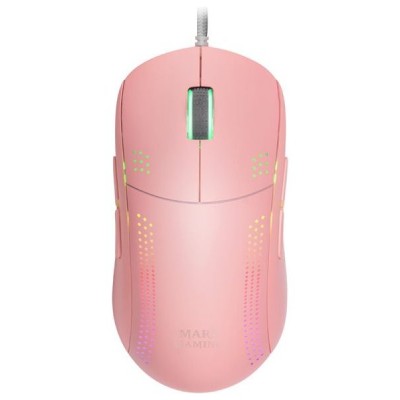 MOUSE MARS GAMING RGB MMPRO PINK AMBIDIESTRO 32K DPI en Huesoi