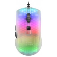 MOUSE MARS GAMING RGB MMR TRANSLUCIDO WHITE 12800DPI en Huesoi
