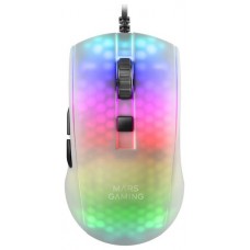 MOUSE MARS GAMING RGB MMR TRANSLUCIDO WHITE 12800DPI en Huesoi