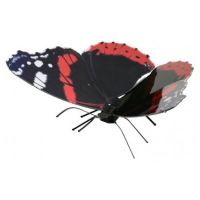 MAQUETA 3D METAL FASCINATIONS MARIPOSA RED ADMIRAL en Huesoi