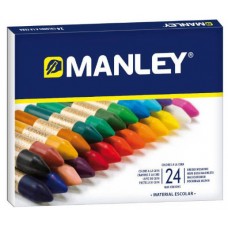 ESTUCHE DE 24 UNIDADES CERAS BLANDAS COLORES SURTIDOS MANLEY MNC00066 (Espera 4 dias) en Huesoi