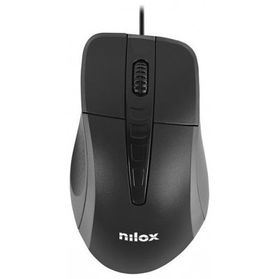 Nilox Ratón Óptico MOUSB1001 1000 dpi Negro en Huesoi