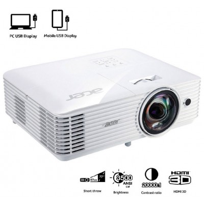 PROYECTOR ACER S1286HN DLP 3D XGA 3500LM 20000/1 HDMI RJ45 SHORT 0.6 EURO EMEA en Huesoi