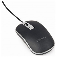 RATON GEMBIRD WIRED OPTICAL MOUSE USB BLACK SILVER en Huesoi