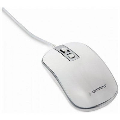 RATON GEMBIRD WIRED OPTICAL MOUSE USB WHITE SILVER en Huesoi