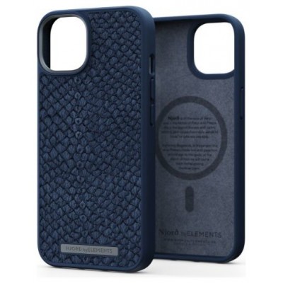 FUNDA MAGSAFE IPHONE 14 PIEL DE SALMON AZUL PETROLEO NJORD (Espera 4 dias) en Huesoi