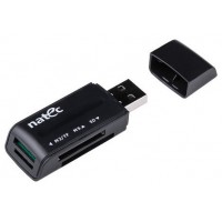LECTOR DE TARJETAS NATEC MINI ANT 3 SDHC MMC M2 MICROSD USB 2.0 NEGRO en Huesoi