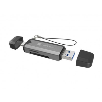 LECTOR DE TARJETAS NATEC SCARAB 3 USB 3.1 GEN 1 USB-A + USB-C SD/MICRO SD en Huesoi