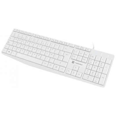 TECLADO NATEC NAUTILUS SLIM LAYOUT 106 TECLAS BLANCO en Huesoi