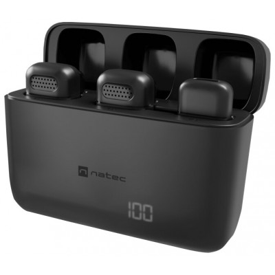 MICROFONO PARA SMARTPHONE NATEC HOPPER LAVALIER WIRELESS LIGHTNING 2 MICROFONOS en Huesoi