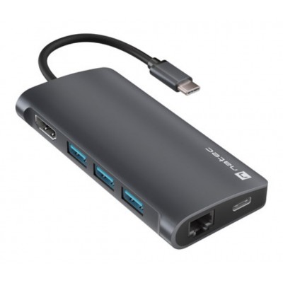 HUB USB-C  8 IN 1 NATEC FOWLER 2 3X USB 3.0 HUB HDMI 4K USB-C en Huesoi