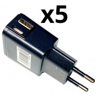 CARGADOR DE PARED NORTESS KIT 5 UNIDADES USB 1 PUERTO en Huesoi