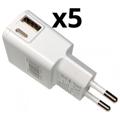 CARGADOR DE PARED NORTESS KIT 5 UNIDADES USB 1 PUERTO en Huesoi