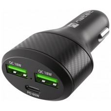 CARGADOR COCHE NATEC CONEY 2XUSB, 1XUSB-C QC3.0, PD 3.0 48W NEGRO en Huesoi