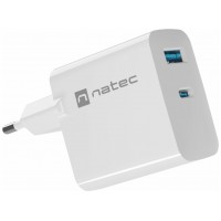 CARGADOR NATEC RIBERA GAN 45W PD3.0 QC3.0 1XUSB-A + 1XUSB-C BLANCO en Huesoi