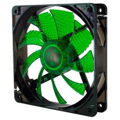 VENTILADOR 120X120 NOX COOLFAN 120 LED VERDE en Huesoi