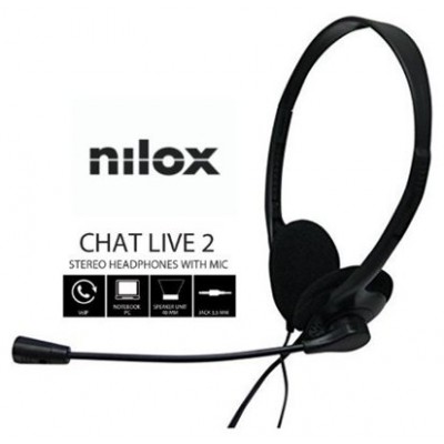 Nilox Auriculares NXCM0000004 Doble Jack Negro en Huesoi