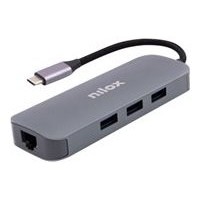 Nilox Hub Type-C 3xUSB 2xHDMI VGA USB-C RJ45 en Huesoi