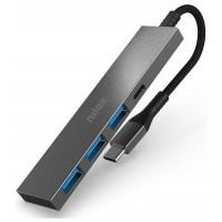 Nilox Hub Usb c, 3xUSB-A Y 1xUSB-C, Gris en Huesoi