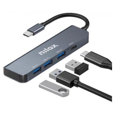 Nilox Hub USB C 3XUSB 3.0 1XUSBC en Huesoi