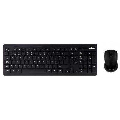Nilox Teclado+raton NXKMWE0001 inalambrico Negro en Huesoi