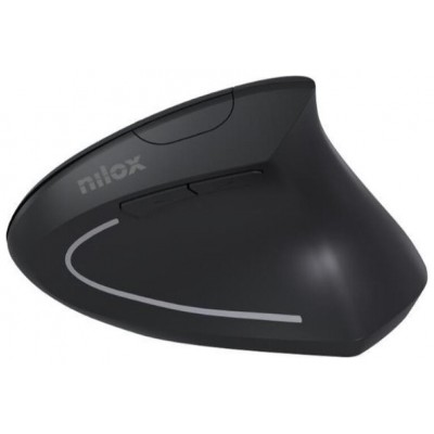 Nilox Ratón Wireless Vertical, 1600 DPI, Negro en Huesoi
