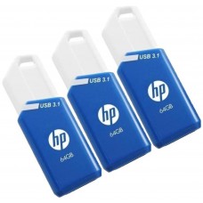 USB 3.1 HP 64GB X755W PACK DE 3 AZUL en Huesoi