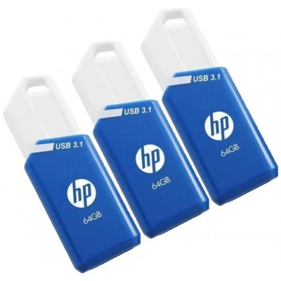 USB 3.1 HP 64GB X755W PACK DE 3 AZUL en Huesoi