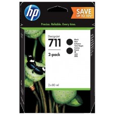HP Paquete de 2 cartuchos de tinta DesignJet nº711 de 80 ml, negro en Huesoi