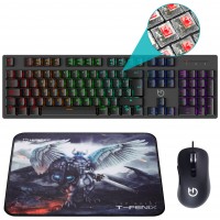 PACK HIDITEC TECLADO GAMING GK400+RATON BLITZ + ALFOMBRILLA T-FENIX M en Huesoi