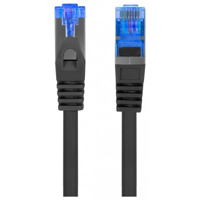 CABLE RED LANBERG LATIGUILLO CAT.6A S/FTP LSZH CCA 0.25M NEGRO FLUKE  PASSED en Huesoi