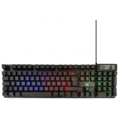 TECLADO GAMING EWENT USB RETROILUMINADO QUERTY PORTUGUES en Huesoi