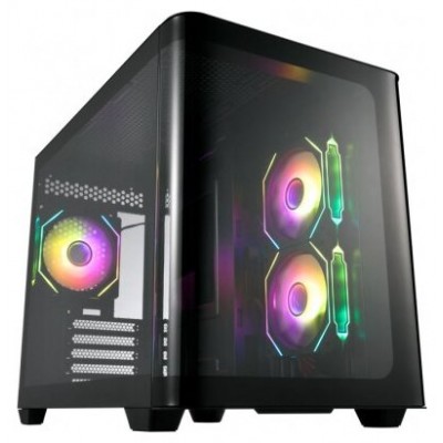 CAJA MICRO-ATX SEMITORRE FSP S380 RGB NEGRA 3 FANS en Huesoi