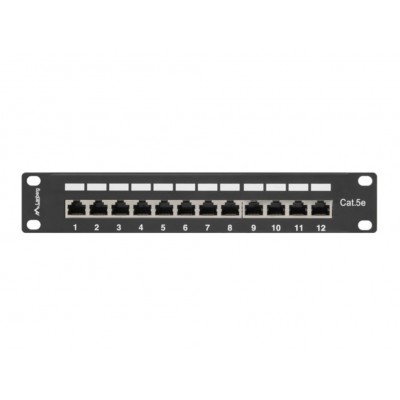 PATCH PANEL LANBERG 12 PUERTOS 1U 10" CAT.5E BLINDADO NEGRO en Huesoi PATCH PANEL LANBERG 12 PUERTOS 1U 10" CAT.5E BLINDADO NEGRO en Huesoi