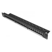 PATCH PANEL LANBERG 24 PUERTOS 1U RACK 19 PARA MODULOS KEYSTONE NEGRO en Huesoi