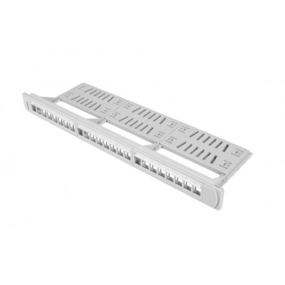 PATCH PANEL LANBERG 24 PUERTOS 1U RACK 19 ORGANIZADOR MODULOS KEYSTONE GRIS en Huesoi