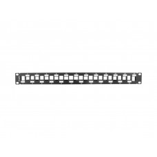 PATCH PANEL LANBERG 24PUERTOS 1U RACK 19 ESCALONADO ORGANIZADOR MOD KEYSTONE BK en Huesoi