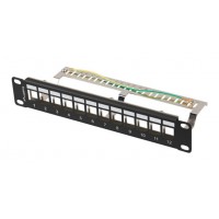 PATCH PANEL LANBERG 12 PUERTOS 1U RACK 10 FTP PARA MODULOS KEYSTONE NEGRO en Huesoi PATCH PANEL LANBERG 12 PUERTOS 1U RACK 10 FTP PARA MODULOS KEYSTONE NEGRO en Huesoi