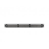 PATCH PANEL LANBERG 24 PUERTOS 1U 19" CAT.6 SFTP NEGRO en Huesoi