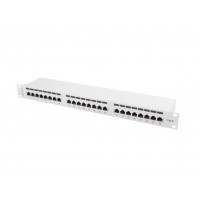 PATCH PANEL LANBERG 24 PUERTOS 1U 19" CAT.6 FTP GRIS en Huesoi