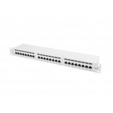 PATCH PANEL LANBERG 24 PUERTOS 1U 19" CAT.6 FTP GRIS en Huesoi