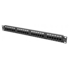 PATCH PANEL LANBERG CAT.5E UTP 24 PUERTOS 1U RACK 19 NEGRO en Huesoi